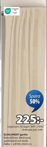 JYSK ELVALANDET gardin, SEK 225 erbjuda