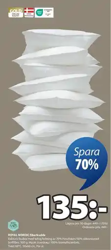 JYSK ROYAL NORDIC fiberkudde, SEK 135 erbjuda
