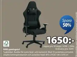 JYSK NIBE gamingstol, SEK 1650 erbjuda