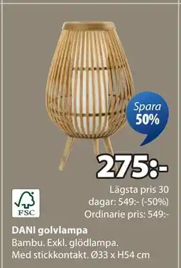 JYSK DANI golvlampa, SEK 275 erbjuda