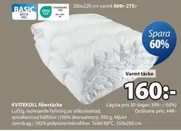 JYSK KVITEKOLL fibertäcke erbjuda