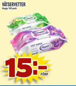 Prisma Mat Våtservetter happy 102-pack erbjuda