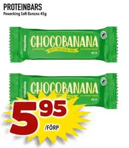 Din Mat Proteinbars powerking soft banana erbjuda