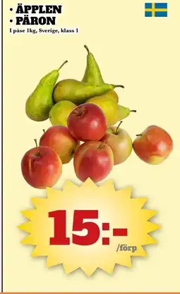 Bonum Matmarknad Äpplen päron erbjuda