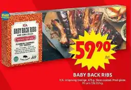 ICA Maxi Baby back ribs erbjuda