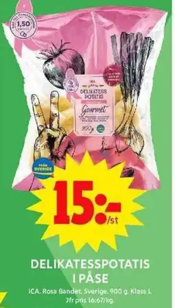 ICA Maxi Delikatesspotatis i påse erbjuda
