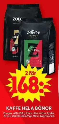ICA Maxi Kaffe hela bönor erbjuda