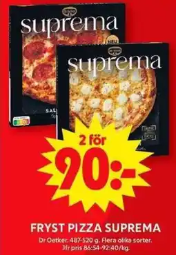 ICA Maxi Fryst pizza suprema erbjuda