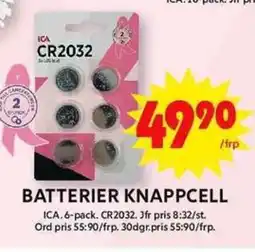 ICA Maxi Batterier knappcell erbjuda