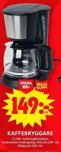 ICA Maxi Kaffebryggare erbjuda
