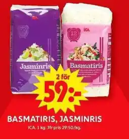 ICA Maxi Basmatiris, jasminris erbjuda