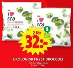 ICA Maxi Ekologisk fryst broccoli erbjuda