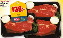 Extra Mjällby Stormarknad Svenskt kött! Högrev Benfri erbjuda