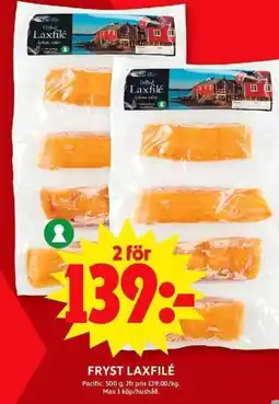 ICA Maxi Fryst laxfilé erbjuda