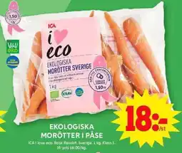 ICA Maxi ICA Ekologiska morötter i påse erbjuda