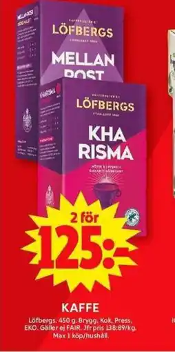 ICA Maxi LÖFBERGS Kaffe erbjuda