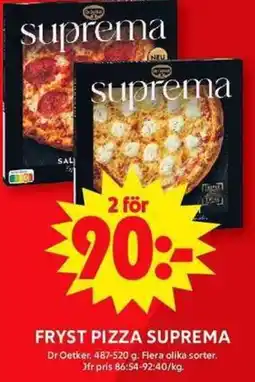 ICA Maxi DR OETKER Fryst pizza suprema erbjuda