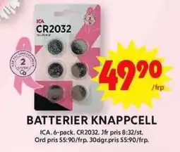 ICA Maxi ICA Batterier knappcell erbjuda