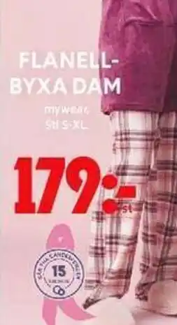 ICA Maxi Flanell- byxa dam erbjuda