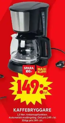 ICA Maxi Kaffebryggare erbjuda
