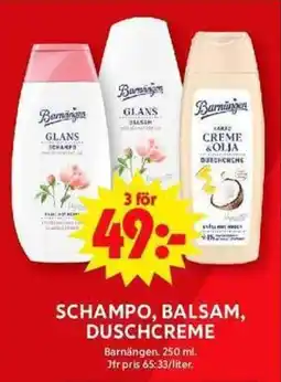 ICA Maxi BARNÄNGEN Schampo, balsam, duschcreme erbjuda