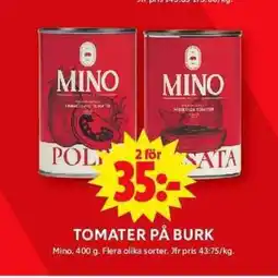 ICA Maxi MINO Tomater på burk erbjuda