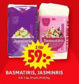 ICA Maxi ICA Basmatiris, jasminris erbjuda