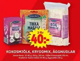 ICA Maxi SANTA MARIA Kokosmjölk, kryddmix, äggnudlar erbjuda
