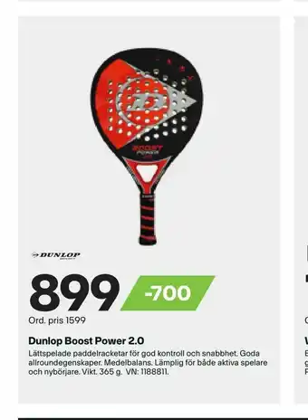 XXL Dunlop Boost Power 2,0 erbjuda