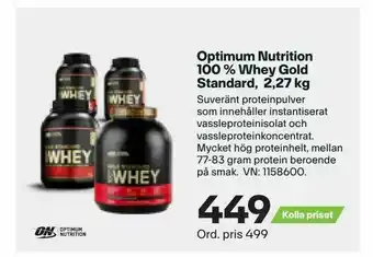 XXL Optimum Nutrition 100 % Whey Gold Standard, 2,27 kg erbjuda