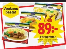 Matöppet Färdigrätter, SEK 89 erbjuda