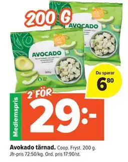 Coop Extra Avokado tärnad, Medlemspris erbjuda