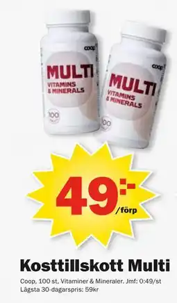 Pekås Kosttillskott Multi, SEK 49 erbjuda