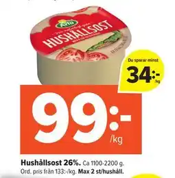 Coop Extra Hushållsost 26%, SEK 99 erbjuda