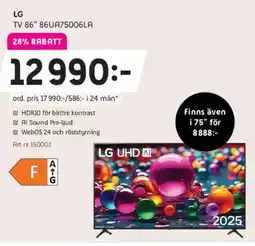 Elon LG TV 86" 86UA75006LA erbjuda