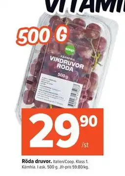 Coop Extra Röda druvor., SEK 29.9 erbjuda
