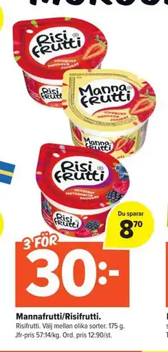 Coop Extra Mannafrutti/Risifrutti., SEK 30 erbjuda
