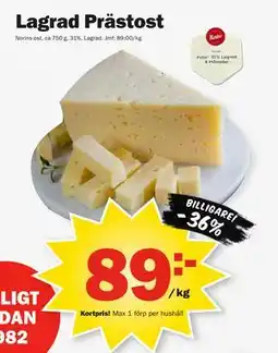 Pekås Lagrad Prästost, Medlemspris erbjuda