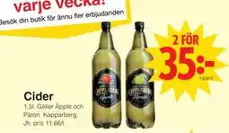 Matöppet Cider, SEK 35 erbjuda