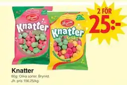 Matöppet Knatter, SEK 25 erbjuda