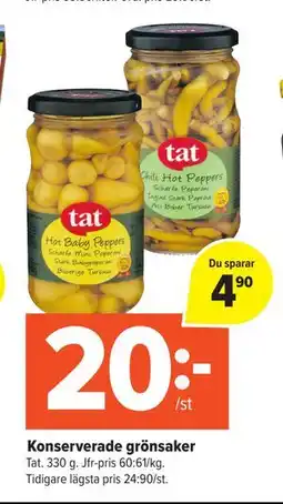 Coop Extra Konserverade grönsaker, SEK 20 erbjuda