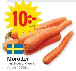 Matöppet Morötter, SEK 10 erbjuda