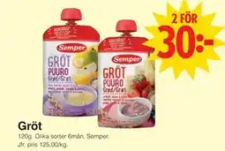 Matöppet Gröt, SEK 30 erbjuda