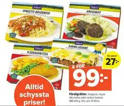 Coop Extra Färdigrätter, SEK 99 erbjuda