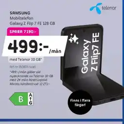 Elon SAMSUNG Mobiltelefon Galaxy Z flip 7 FE 128 GB erbjuda