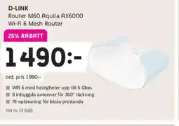 Elon D-LINK Router M60 Aquila AX6000 Wi-Fi 6 Mesh Router erbjuda