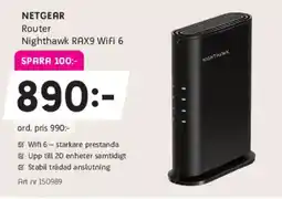 Elon NETGEAR Router Nighthawk RAX9 Wifi 6 erbjuda
