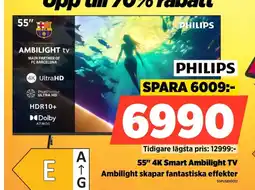 Power PHILIPS 55" 4K Smart Ambilight TV erbjuda