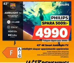 Power PHILIPS 43" 4K Smart Ambilight-TV erbjuda