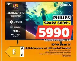 Power PHILIPS 50" 4K Smart TV erbjuda